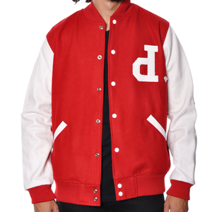 Nouveauté veste de baseball pour hommes personnalisable enduit polaire chenille broderie col rond fermeture éclair décontracté vente en gros blanc - Product Image 1