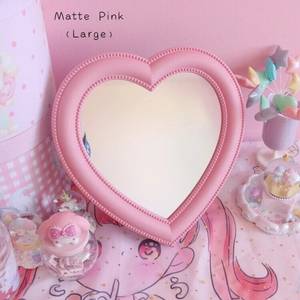 Cute Heart Shaped <b>Pink</b> White Purple Red Wall Mount Mirror Stand - Product Image 1