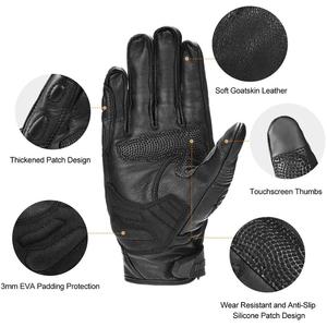 Premium Leather Full Finger Racing <b>Gloves</b> with <b>Touch</b> Screen for Summer Motorcycle Riding-Knuckle Protection Motocross Gear - Product Image 4