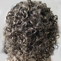 Perruque Tyagi 740 100% Cheveux Indiens Remy Gris 18" Ondulée 13x4 Full Lace Bonnet Moyen Trame Simple Permable Logo Personnalisable