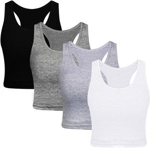 เสื้อครอปโยคะออกกำลังกายสำหรับผู้หญิง ผ้าโพลีเอสเตอร์ 100% ลายสก็อต น้ำหนักเบา ไร้ตะเข็บ สวมใส่สบาย เหมาะสำหรับออกกำลังกายที่ยิมหรือที่บ้าน Selzer IND Direct - Product Image 5