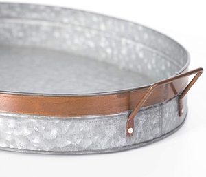 ถาดเสิร์ฟอาหารชุบสังกะสีทรงสี่เหลี่ยมสีฟ้าพร้อมขอบสีดำเหมาะสำหรับร้านอาหารบริการอาหารที่มีสไตล์ - Product Image 4