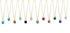 Rainbow Moonstone Gemstone Pear Drop Pendant <b>Necklace</b> Gold Plated Electroplated Chic and Stylish Pear Drop Charms <b>Necklace</b> - Product Image 3