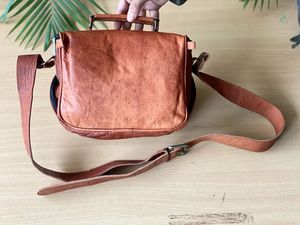 Bolso de cámara de cuero de cabra, bolsa de viaje acolchada, Vintage - Product Image 6