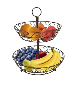 Home Creative Iron Fruit <b>Basket</b> for Vegetables and Fruits Black Countertop <b>Table</b> for Food Use - Product Image 4