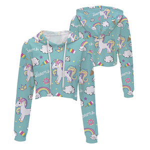 2022 femmes à la mode sweat à capuche court à manches longues vêtements décontractés pour l'hiver confortable avec capuche pour les filles - Product Image 4