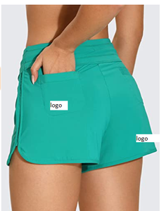 Short de bain à séchage rapide pour femmes avec cordon de serrage, short de sport avec fente latérale 78% Polyamide 22% élasthanne avec cordon de fermeture - Product Image 3