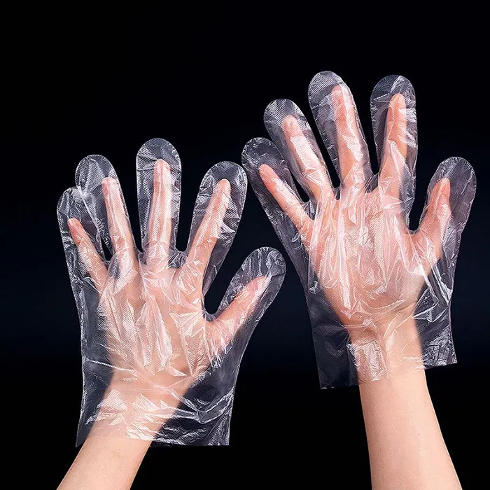 家庭用ラテックスDishwishingDisposable Transparent PE Garden Smooth Cleaning Yard Eating Food Glove Painter Foil Gloves