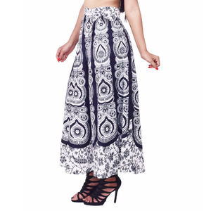 กระโปรงผ้าฝ้ายแบบพันรอบสำหรับผู้ใหญ่ดีไซน์ล่าสุดผ้าพิมพ์ลายยาวมีคุณสมบัติป้องกันไฟฟ้าสถิตย์ - Product Image 1