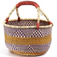 Panier Bolga décoratif moderne de qualité supérieure en jonc de mer naturel, panier de rangement multifonctionnel pour la maison et l'extérieur