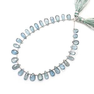 Cuentas de piedra natural Piedras preciosas sueltas en forma de pera aguamarina facetadas de 30 piezas para la fabricación de joyas 1 unidad de hebra - Product Image 6