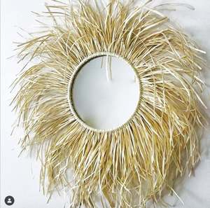 Décoration d'intérieur, article fait main de haute qualité, miroir mural en macramé, élégant - Product Image 1