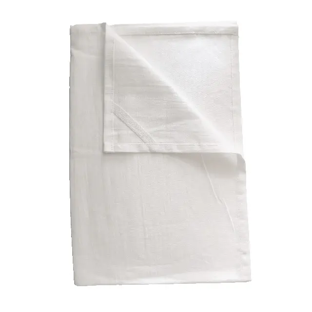 Branca lisa 100% gots de algodão orgânico, saco de farinha certificada toalhas no fabricante de toalhas