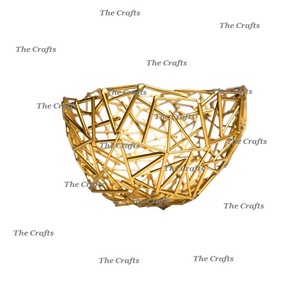 Bol de service rond décoratif pour mariage et décoration de la maison, en aluminium couleur or, à prix abordable - Product Image 4