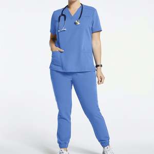 Venta al por mayor personalizado de buena calidad y diseño suave elástico y transpirable tela de gran tamaño uniforme de enfermera y uniforme de hospital - Product Image 1