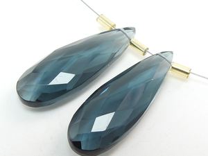 Londres bleu Quartz larme facettes pierres précieuses à la main 30X10MM perles de cristal pour paire assortie boucle d'oreille perle en vrac fabrication de bijoux - Product Image 6