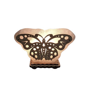 Dark Pink Crystal Butterfly Shape Salt Lamp With 3D Butterfly Wooden Design Plate-Sian Enterprises - Product Image 2