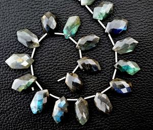 Bonne qualité 1 brin naturel bleu feu Labradorite pierre précieuse facettes hexagone forme perles véritable fabrication de bijoux - Product Image 4