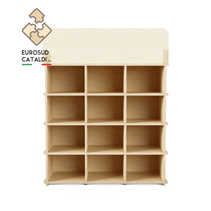 Bel espositore da banco in legno realizzato in italia in betulla altezza 67 cm per negozi e supermercati. - Product Image 2