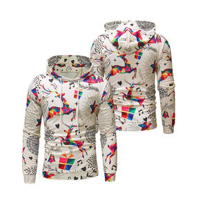 Sweat à capuche à imprimé uni pour hommes Streetwear respirant coupe-vent écologique Polyester/coton coupe régulière sweat à capuche d'hiver - Product Image 1