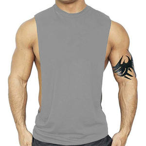 Logo coupé couleur unie chemise sans manches hommes entraînement musculation Muscle Gym coton respirant débardeurs gilet débardeur chanter - Product Image 2
