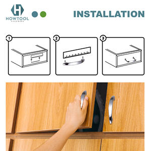 Tirador de armario de cocina o muebles, Hardware de armario, mango de cajón cromado - Product Image 4