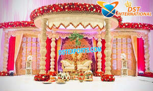 Mandap DE BODA indio de cuatro pilares, para boda, de lujo, dorado, Reino Unido, venta al por mayor - Product Image 6