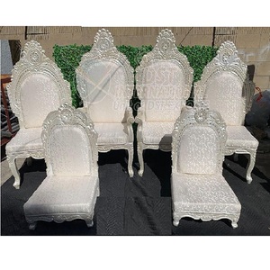 Traditional Indian Wedding Chairs White Carved Mandap Chairs for Gujarati Wedding Setup Wood Material for <b>Decoration</b> Australia - Product Image 1