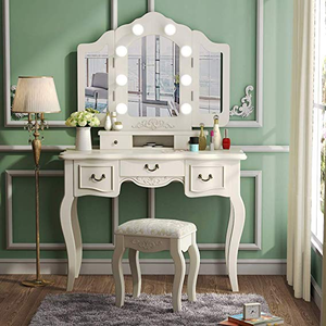 Tocador de esquina moderno para dormitorio, mueble con espejo y escritorio, de Indonesia - Product Image 2