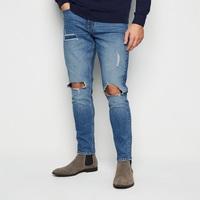 Jean en denim déchiré et délavé bleu clair, coupe droite et ajustée, pour homme – Nouvelle collection 2020, le plus vendu au Bangladesh