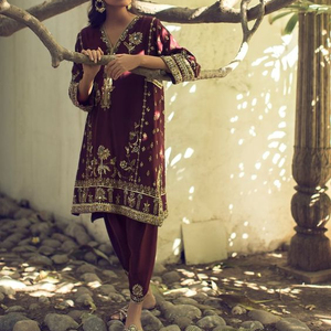 BEAUTIFUL & STYLISH--HEAVY--EMBROIDERY--ON KURTA--WITH--SALWAR-FOR Party-wear-dress with applique work for Party/ Wedding =2021. - Product Image 1