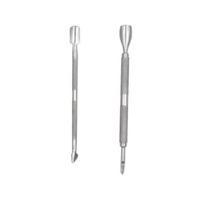 Kit de manucure professionnel 3 pièces en acier inoxydable, double embout, pousse-cuticules et dissolvant de vernis à ongles, le plus vendu