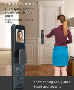 Huarui Lock Facial Recognition Access Digital Keypad Smart Door Lock