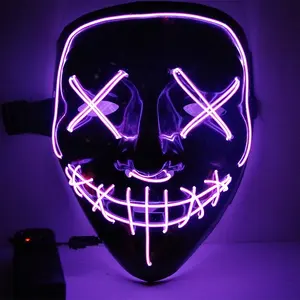Halloween LED Mask Light Up Party EL Mask Neon Mask Cosplay Mascara Horror Mascarillas Glow In Dark DC 3V battery driver