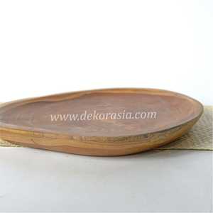 Plateau en bois de teck de forme naturelle, diamètre 12 pouces, service de vaisselle, plats et assiettes, plateaux en bois, articles de cuisine - Product Image 5