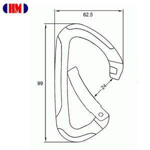 CE UIAA Certified D Shaped Aluminum Bent Gate Climbing Hook Carabiner - Product Image 2