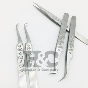 แหนบแบบใหม่ ด้ามจับรูปหัวใจ แหนบคุณภาพสูง สแตนเลสสีเงิน ชุดแหนบต่อขนตา โลโก้ mink - Product Image 3