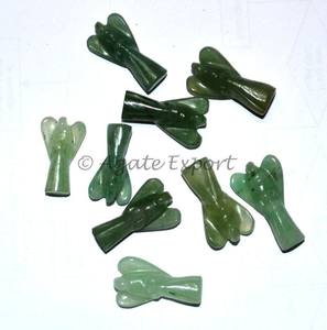 Ángel de Aventurina verde de tamaño pequeño, estilo Feng Shui, Ágata tallada, mascota de piedras preciosas, Ángel curativo grabado - Product Image 1
