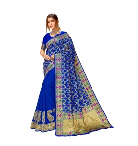 Indian Kanchipuram Silk Saree Ethnic <b>Special</b> Occasion Wedding Modern Design - Product Image 1