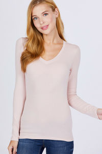 Camisetas de manga larga con cuello de pico para mujer, Camiseta básica activa de peso ligero, camisetas de manga larga con estampado personalizado - Product Image 6