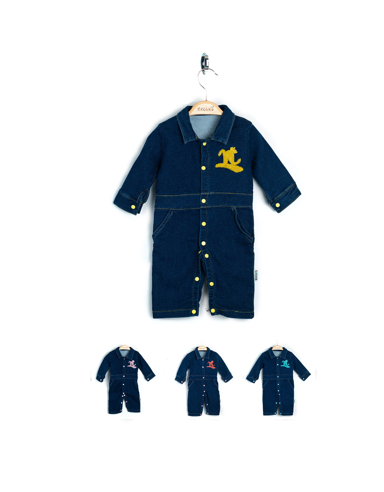 Горячая распродажа! N вышитые джинсы, весенние Комбинезоны для маленьких девочек, детская одежда из мягкого хлопка от бренда Necix