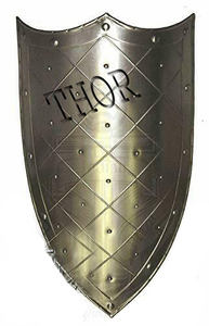 Bouclier supérieur en acier poli d'argent, bataille romaine, bouclier du roi médiéval SCA/ TARP Europe, bataille, armure romaine - Product Image 2