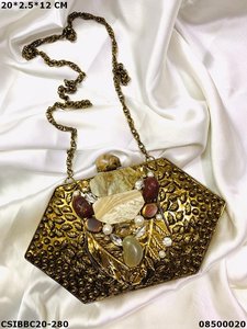 Stylish Brass Mother of Pearl <b>Clutch</b> Bag | Handmade Designer Bridal Evening Ladies <b>Wedding</b> Brass MOP <b>Clutches</b> - Product Image 4