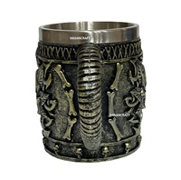 Tasse à boisson en acier inoxydable, pour la maison et les hôtels, style gothique, à Double paroi, chope, gobelet en forme du chevalier Tankard, Dragon et loup