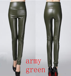 Hot Sale Custom Leather <b>Legging</b> Leather Women <b>Legging</b> Fashion Autumn thin <b>Fleece</b> Soft - Product Image 3