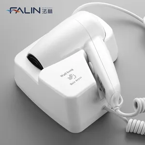 Falin fl-2101a secador de cabelo para hotel, secador de cabelo elétrico de 1300 w para parede abs
