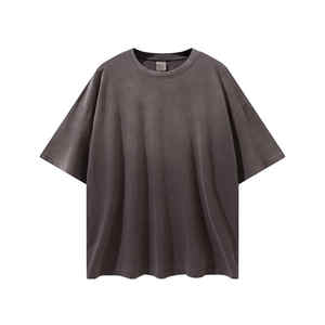 T-shirt pour homme personnalisé, délavé à l'acide, streetwear, surdimensionné, vintage, délavé avec logo, fabricant OEM - Product Image 6