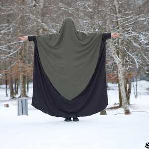 Abaya ผ้าซาตินแฟชั่นแขนยาวสำหรับมุสลิม,ขนาดใหญ่พิเศษดีไซน์ใหม่ปี2021 - Product Image 4