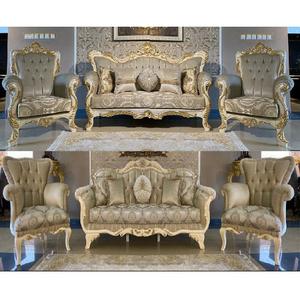 Juego de Sofás de Lujo para Sala de Estar Moderna con Muebles de Diseño de Madera de Teca para el Hogar - Product Image 1