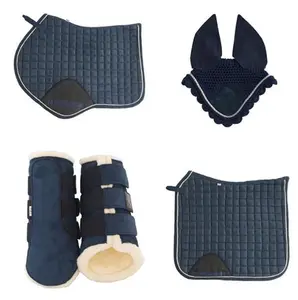 Chất Lượng Cao Cưỡi Ngựa Yên Ngựa Pad Set Biểu Tượng Tùy Chỉnh Phù Hợp Với Yên Pad Set Saddle Pad Set Với Halter Chì Ngựa Khởi Động